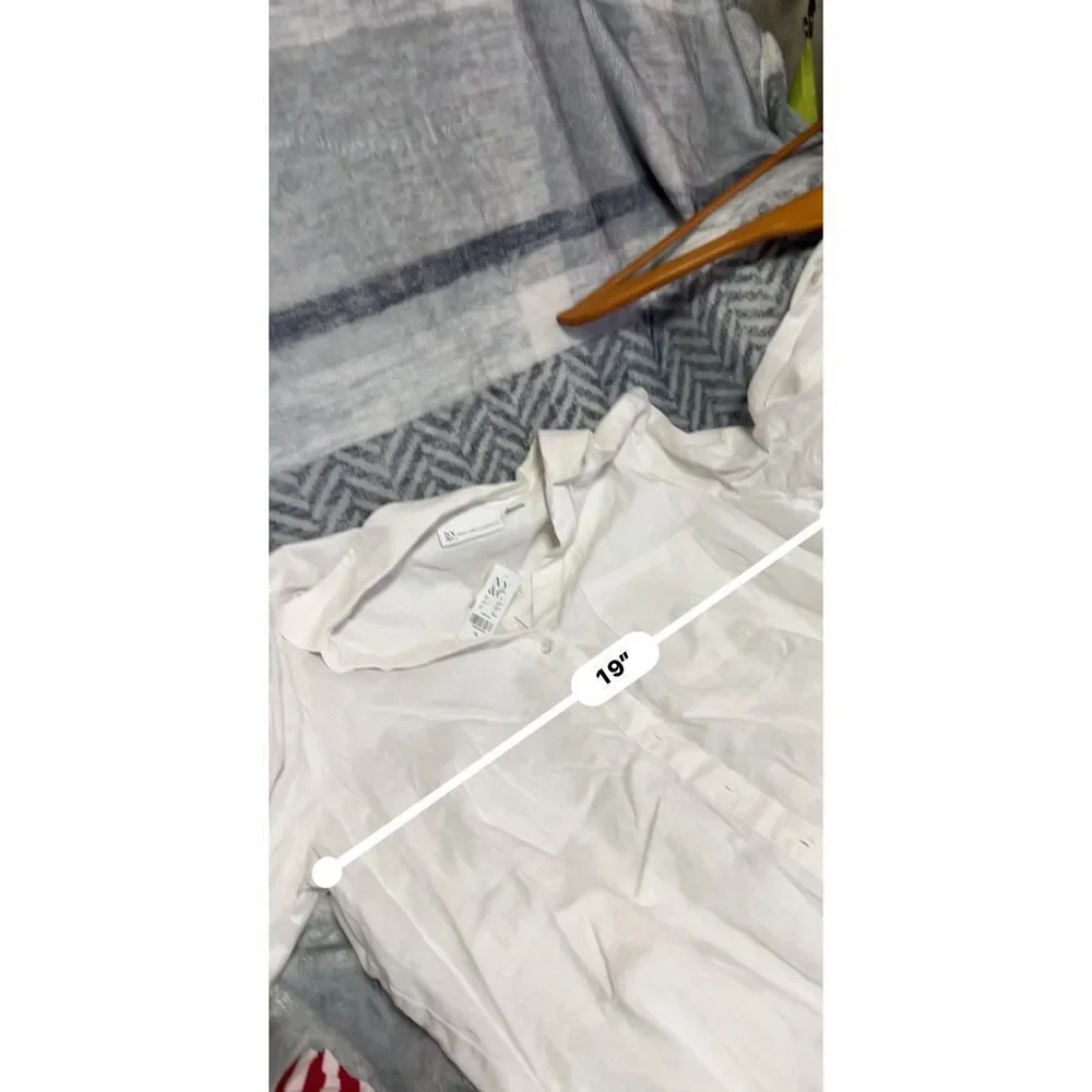 New York & Company Button Down Shirt White XL - Picture 6 of 7